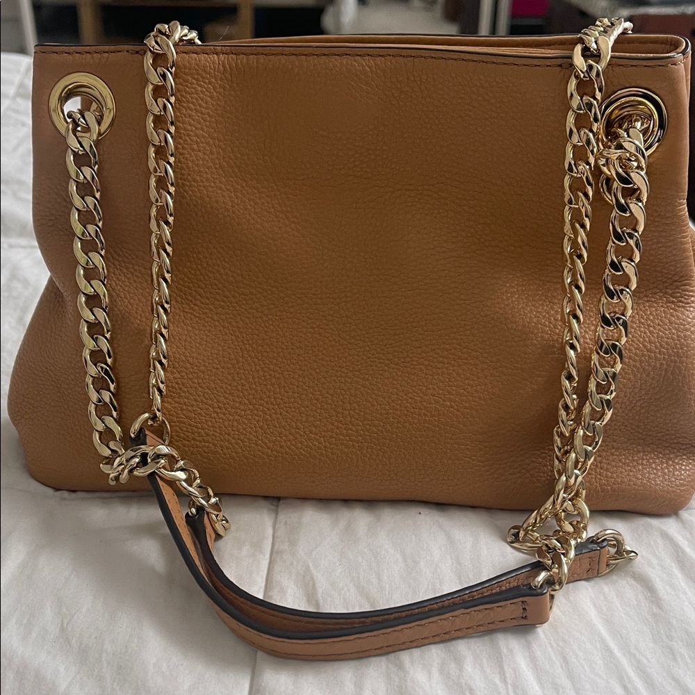 MICHAEL Michael Kors Tan Leather Shoulder/Crossbody Bag  Brown Caramel/Camel
